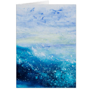 Cartão Pintura de ondas oceânicas, espuma marinha