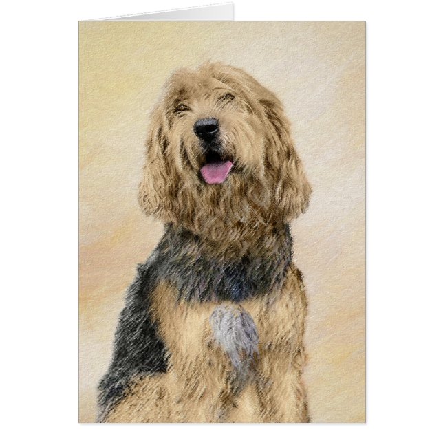 Cartão Pintura de Otterhound - Arte de Cachorro Original  (Frente)