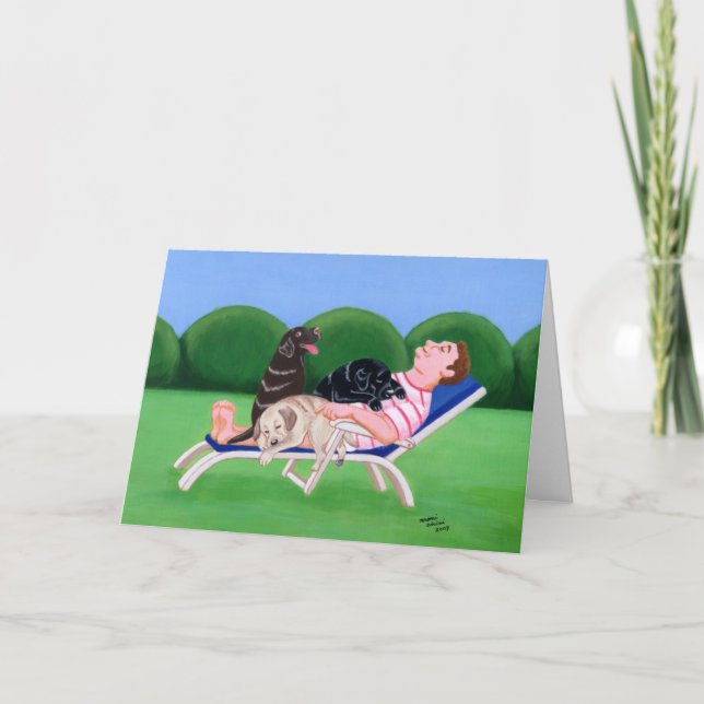 Cartão Pintura de Pai Labrador (Frente)