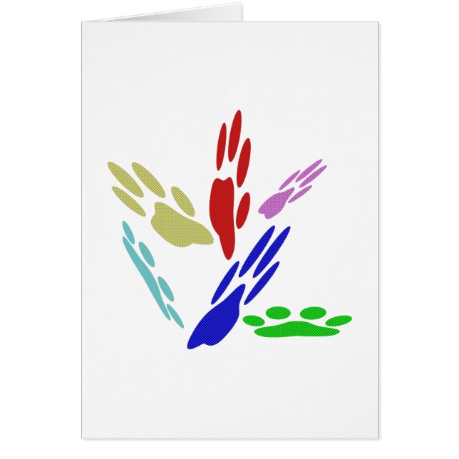 Cartão Pintura De Pata De Cachorro Com Bolinhas (Frente)