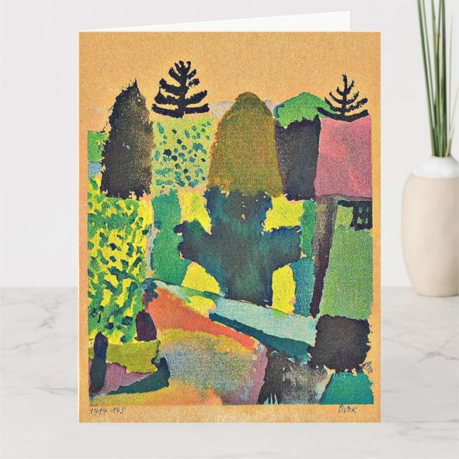 Cartão Pintura de Paul Klee, Parque, Férias  (Frente)