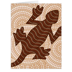 Cartão Pintura de pontos de lagarto aborígene