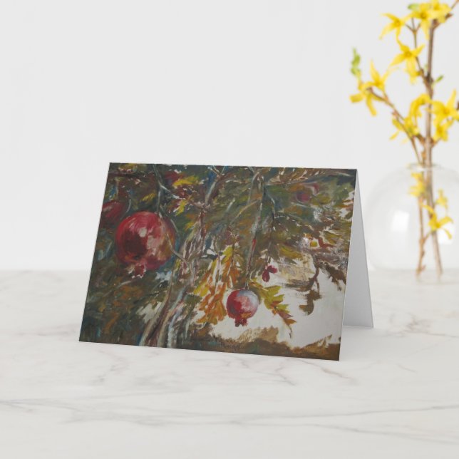 Cartão Pintura de romã (Flor Amarela)