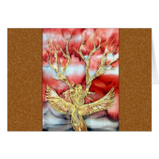 Cartão Pintura de seda original por Kim: