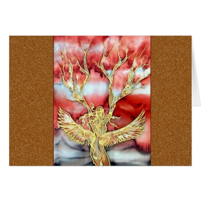 Cartão Pintura de seda original por Kim: (Frente Horizontal)