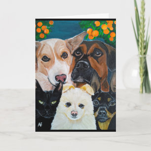 Cartão Pintura de selfie de animal de estimação por Alfre