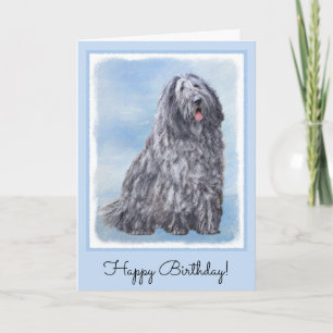 Cartão Pintura de Sheepdog Bergamasco - Cachorro Original