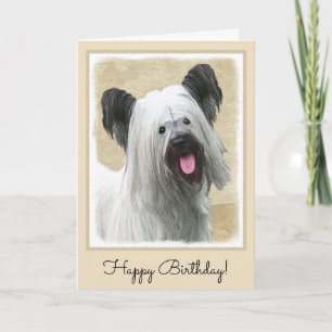 Cartão Pintura de Skye Terrier - Arte de Cachorro Origina