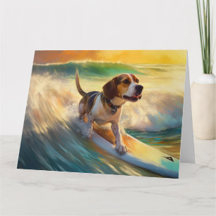 Cartão Pintura de Surf da Praia Beagle