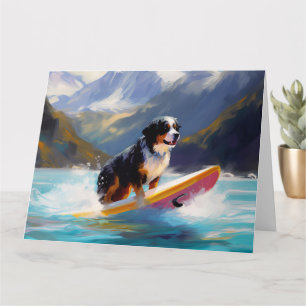 Cartão Pintura de surfe na praia de Bernese