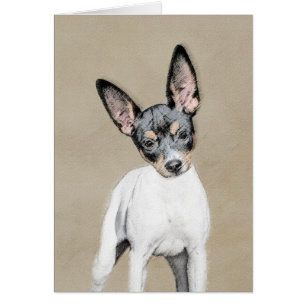 Cartão Pintura de Terrier de rato - arte original bonito