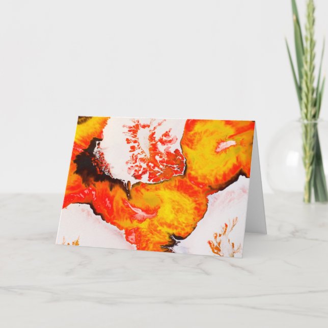 Cartão Pintura de Tinta Selvagem e Álcool Laranja (Frente)