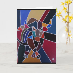 Cartão Pintura de Touro Abstrato por Alfred Fox
