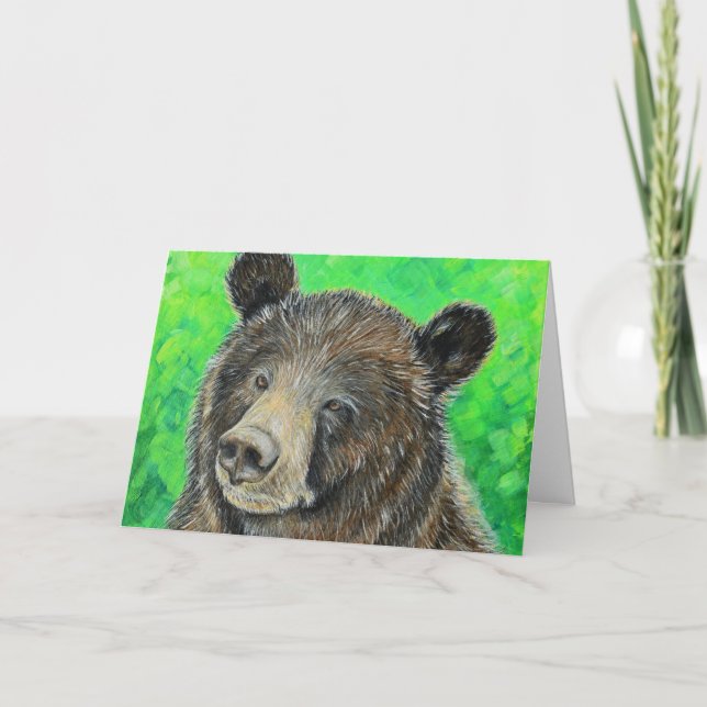 Cartão Pintura de Urso Marrom (Frente)