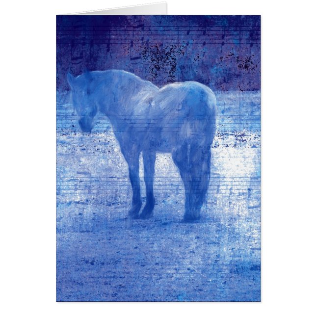 Cartão Pintura digital em cavalos roxos (Frente)