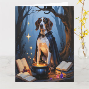 Cartão Pintura do Dia das Bruxas de Bluetick Coonhound