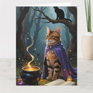 Cartão Pintura do Dia das Bruxas de Gato Bengala