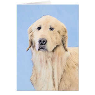 Cartão Pintura do ouro Retriever - Arte Cachorra Original
