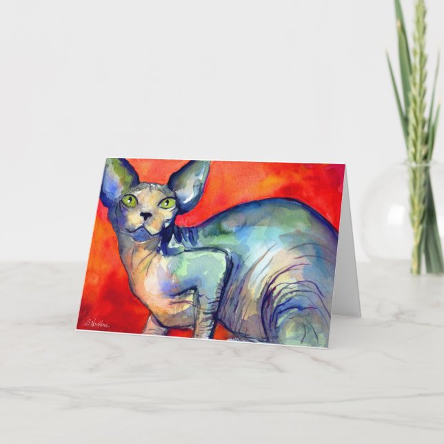Cartão Pintura do Sphinx Sphynx cat #6 (Frente)