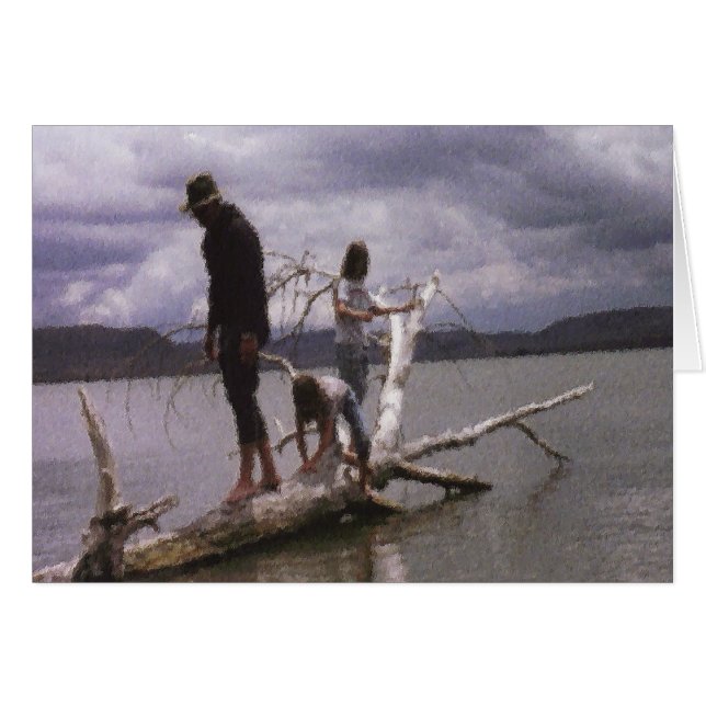 Cartão Pintura e poema por Dale Candee "minha menina" (Frente Horizontal)