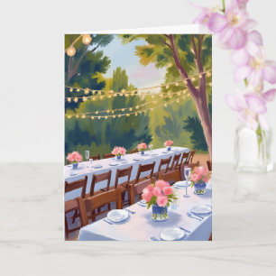 Cartão Pintura em Aquarela de Local de Casamento Floral B