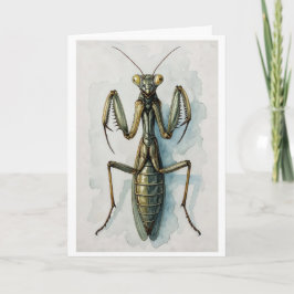 Cartão Pintura em aquarela de louva-a-deus, arte de inset