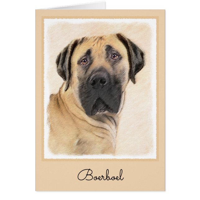 Cartão Pintura em Boerboel - Arte Cachorra Original (Frente)