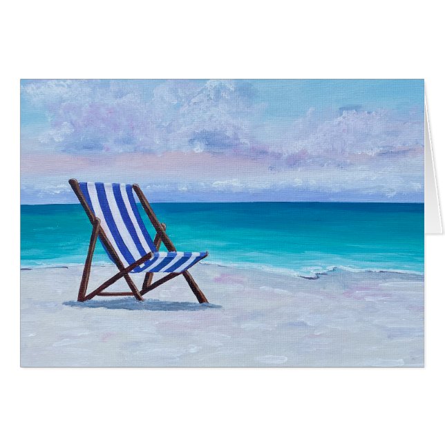Cartão Pintura em cadeira de praia, sinta melhor carta (Frente Horizontal)