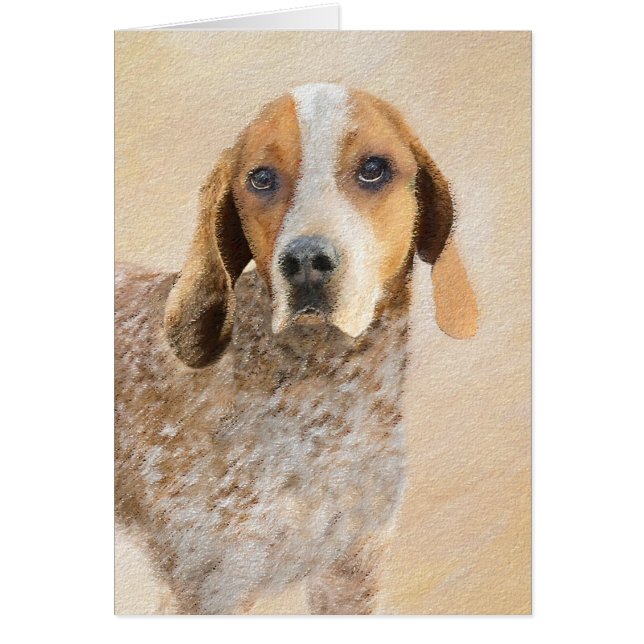 Cartão Pintura em Coonhound Inglês Americano - Arte Canin (Frente)