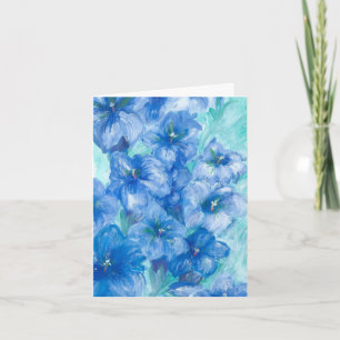 Cartão Pintura em flor selvagem azul
