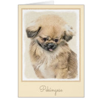 Pintura em Pekingese - Arte Cachorra Original