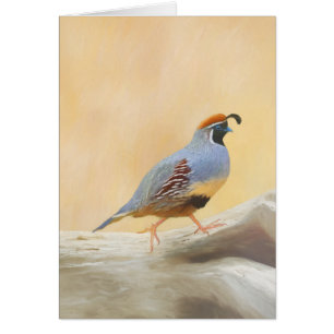 Cartão Pintura em Quail de Gambrel — Arte original sobre