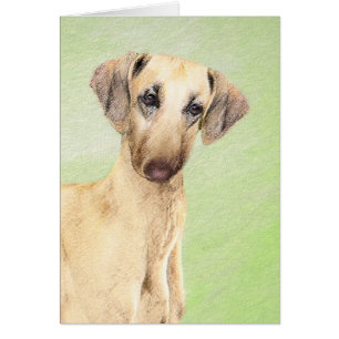 Cartão Pintura em Sloughis - Arte Cão Original Bonita