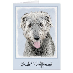 Cartão Pintura em Wolfhound Irlandês - Arte em Cachorro