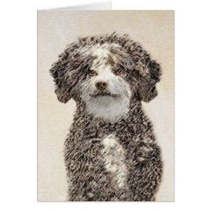 Cartão Pintura Espanhola de Cão-de-Água - Arte Cão Ori