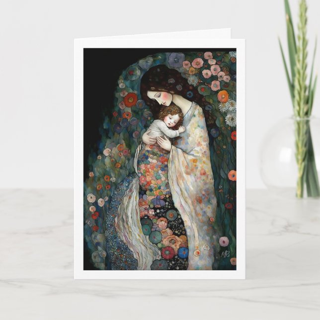 Cartão Pintura Feliz de Dia de as mães e Criança (Frente)