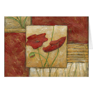 Cartão Pintura Floral com Traços Visíveis do Pincel