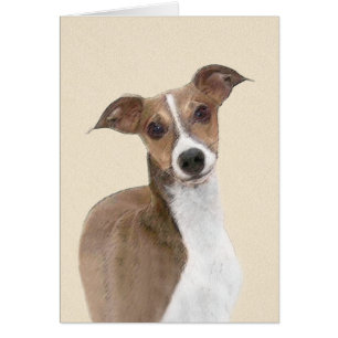 Cartão Pintura italiana em greyhound - Arte canina origin