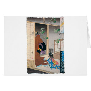 Cartão Pintura japonesa antiga do demónio