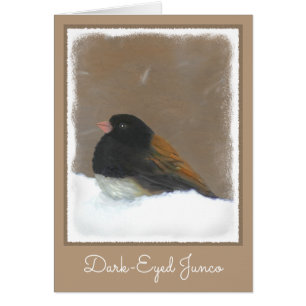 Cartão Pintura Junco De Olhos Escuros - Arte De Pássaro O