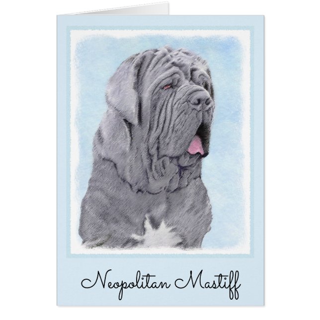 Cartão Pintura Mastiff Neopolita - Arte Canina Original (Frente)