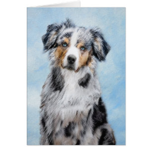 Cartão Pintura Miniatura de Pastor Americano - Arte Canin