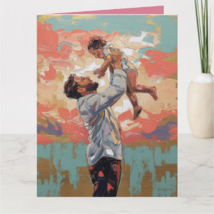 Cartão Pintura Moderna Abstrata Pai e Filho