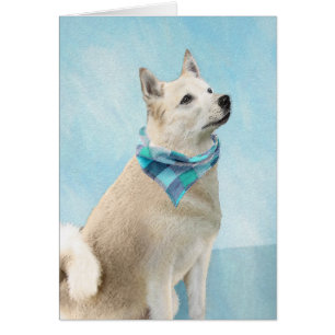 Cartão Pintura Norueguesa de Buhund - Arte Cachorra Origi