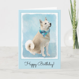 Cartão Pintura Norueguesa de Buhund - Arte Cachorra Origi