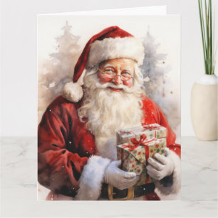 Cartão Pintura Papai Noel com presentes