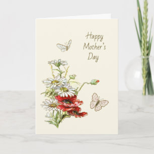 Cartão Pintura Retroativa de Flores para Dia de as mães
