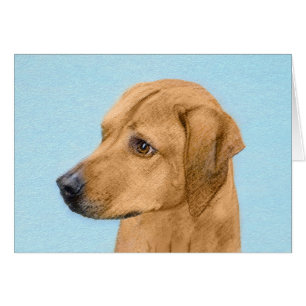 Cartão Pintura Ridgeback da Rodésia - Arte Cão Original
