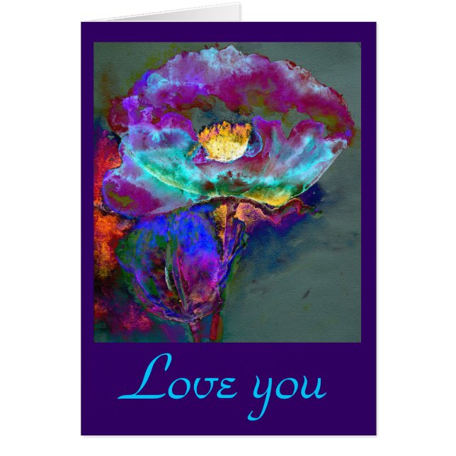 Cartão Pintura romântica elegante de flores de pétalas ro (Frente)