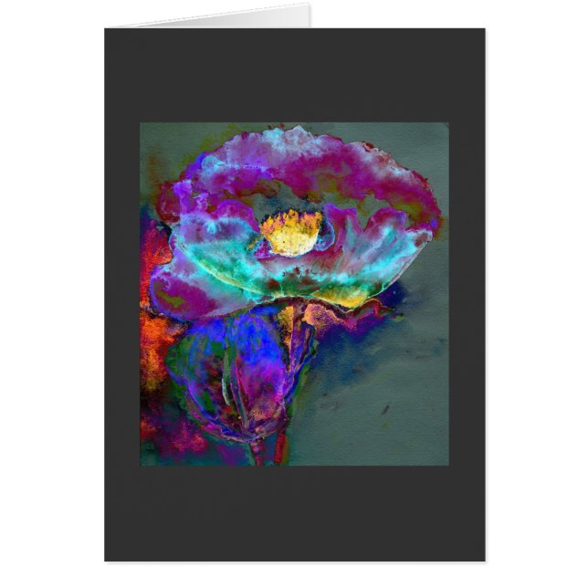 Cartão Pintura romântica elegante de flores de pétalas ro (Frente)